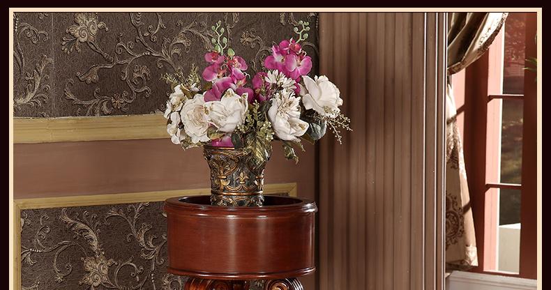 福妮特植物花卉雕花花架欧式实木雕刻花架花几储物架客厅古典家具